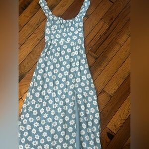 Altar'd State Dusty Blue Floral Dress